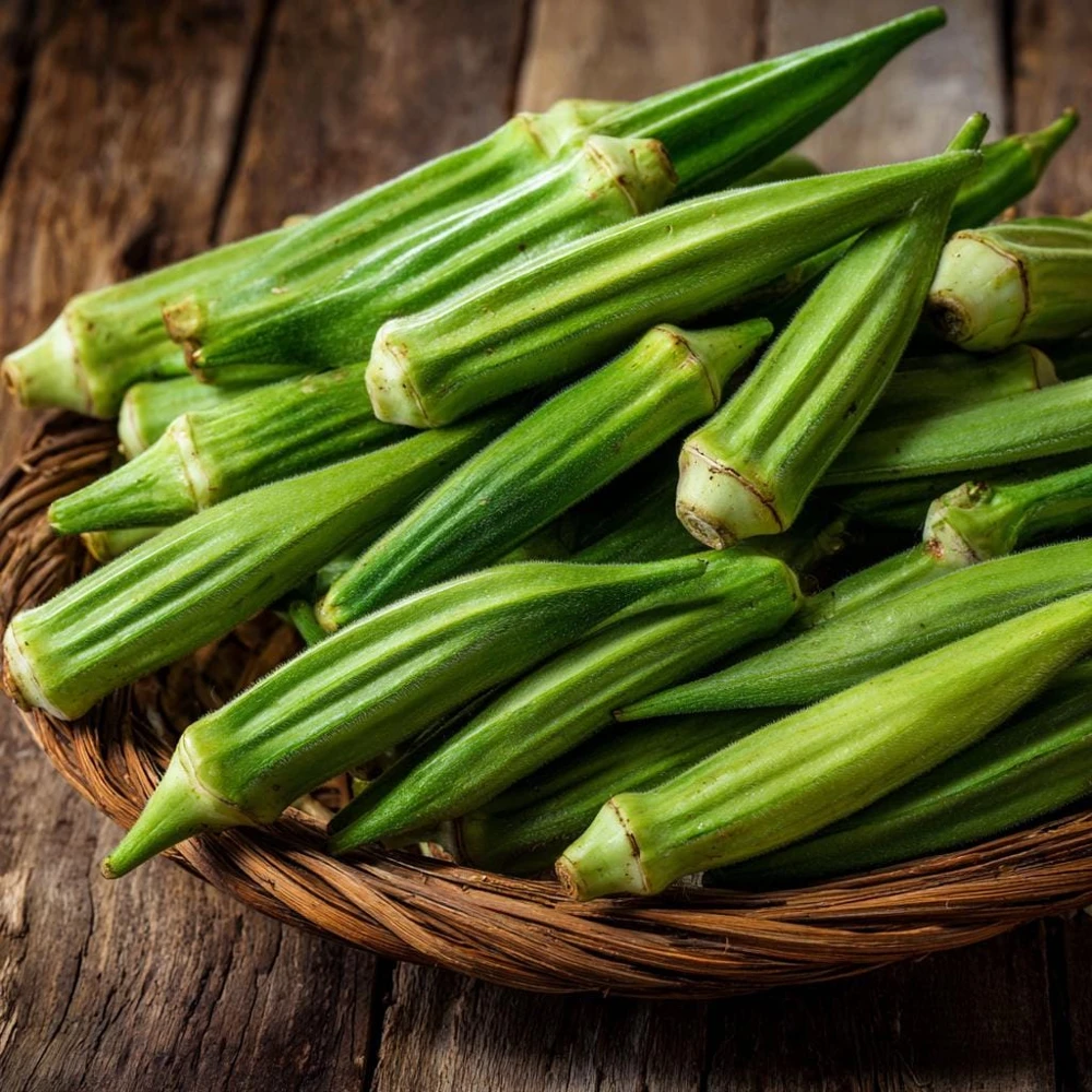 Clemson Spineless Okra Seeds – Heirloom Vegetable – 50 Seeds – Outdoor - Image 1