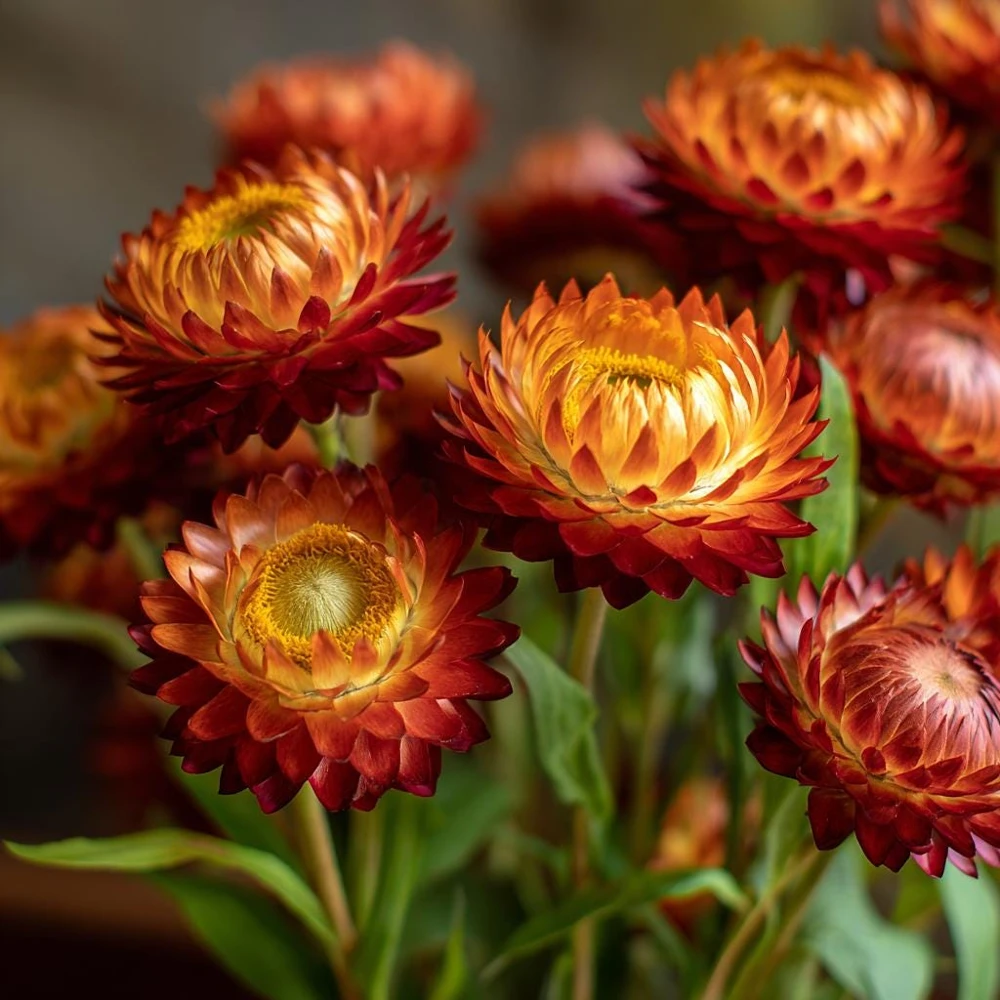 Copper Red Strawflower Seeds - 50 Seeds - Everlasting Orange-Red Blooms - Image 1