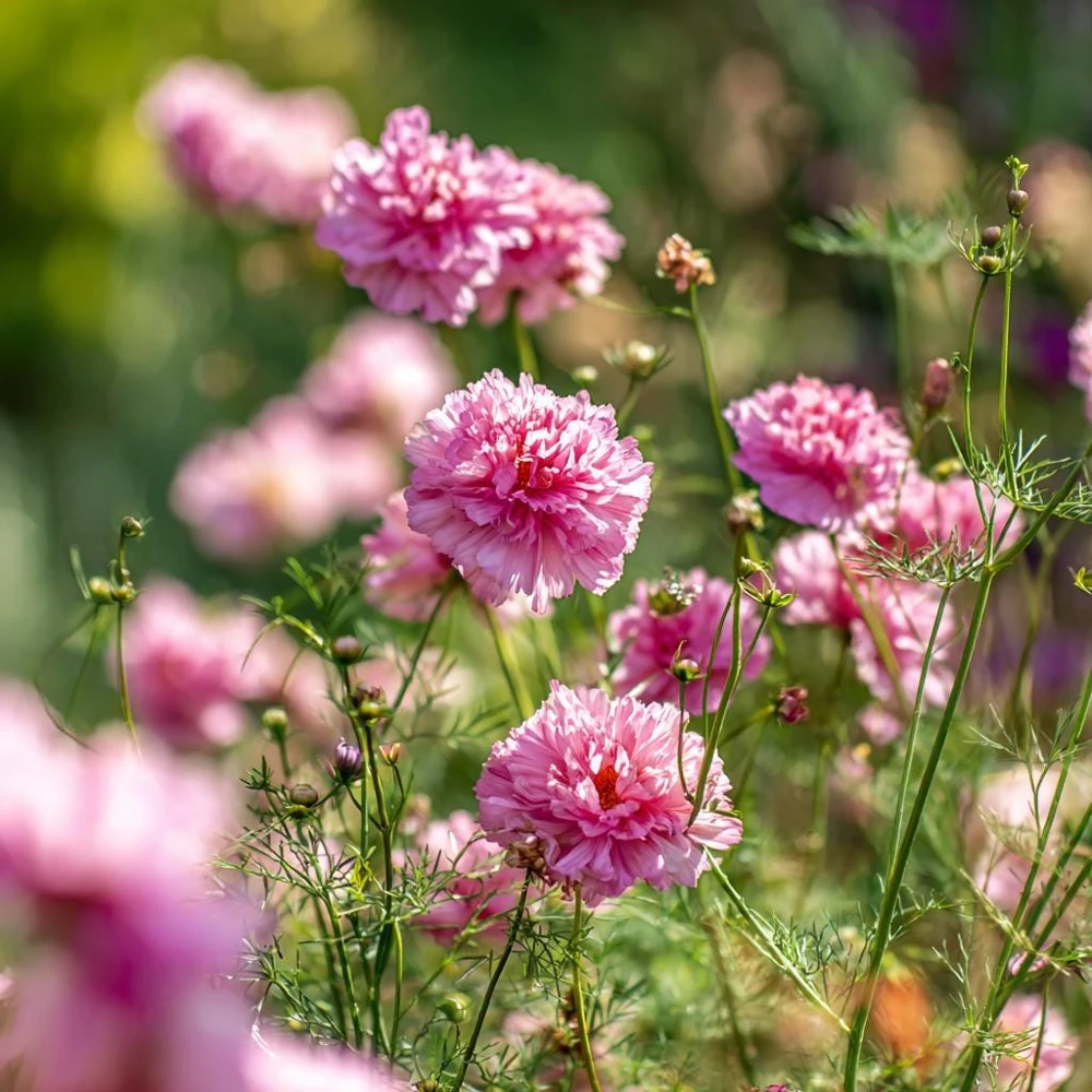Double Click Rose Bonbon Cosmos Seeds - 25 Rose-Pink Blooms Annual - Image 2