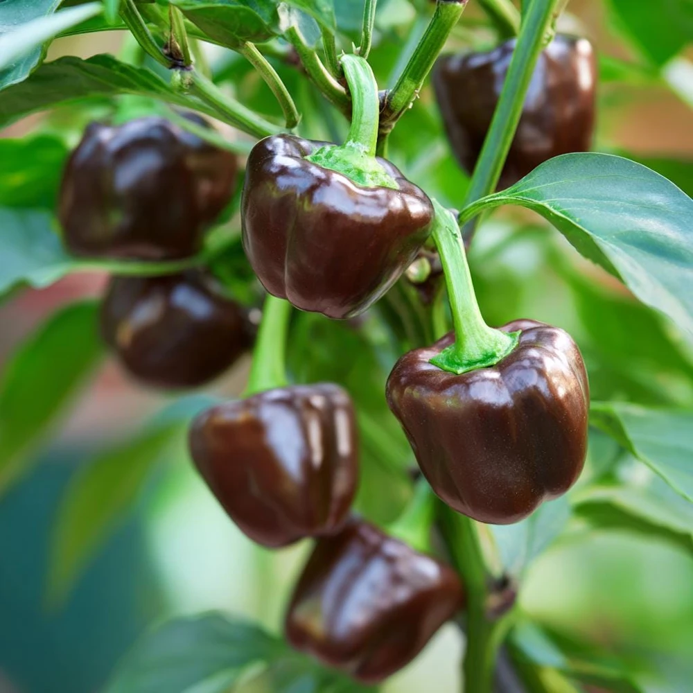 Mini Chocolate Sweet Bell Pepper Seeds - 20 Count - High-Yield, Compact - Image 3
