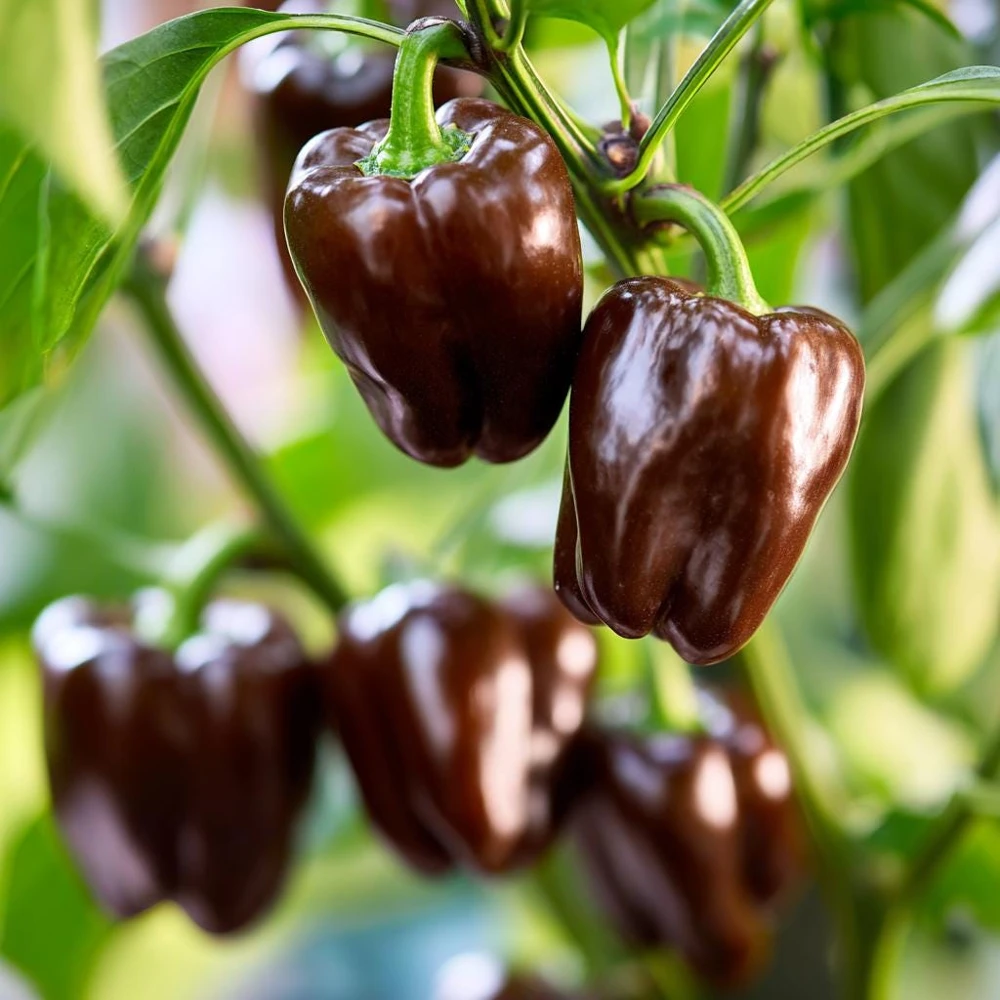 Mini Chocolate Sweet Bell Pepper Seeds - 20 Count - High-Yield, Compact - Image 1