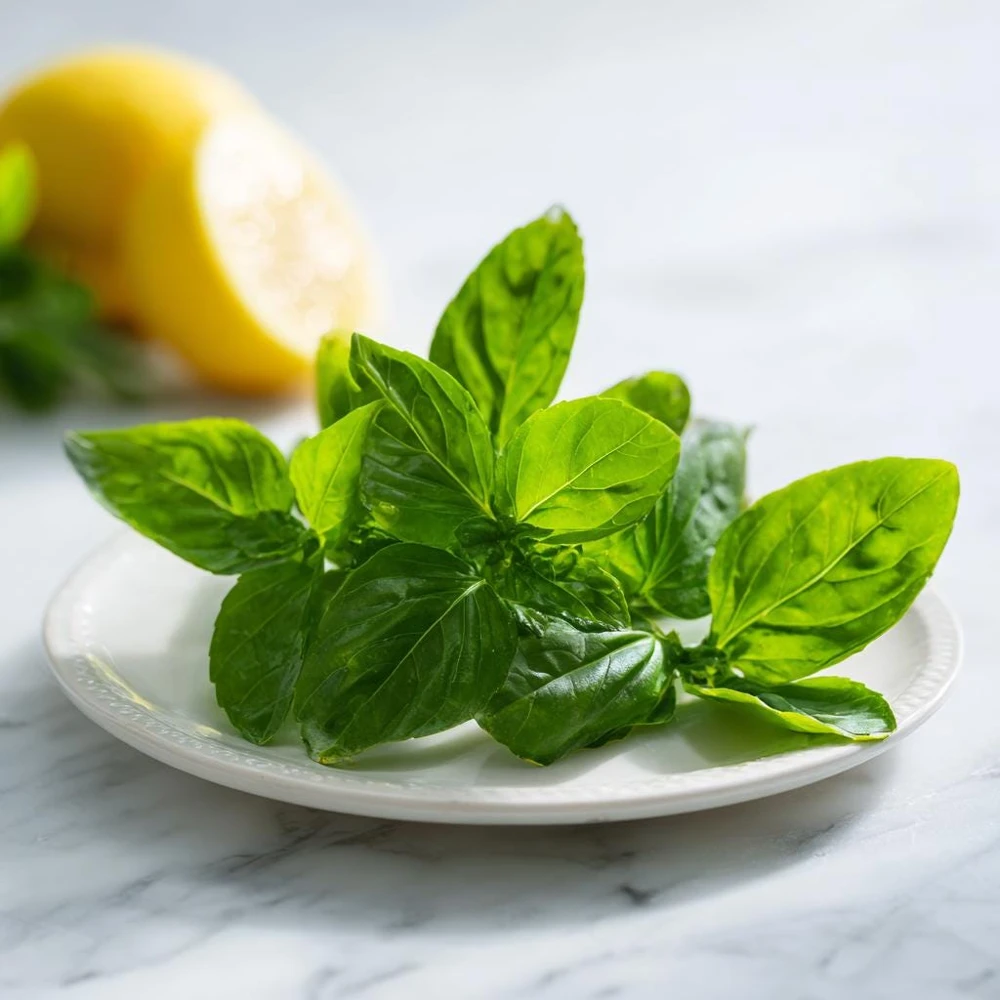 Organic Lemon Basil Seeds - 100 Seeds, Fragrant Culinary Herb - Image 1