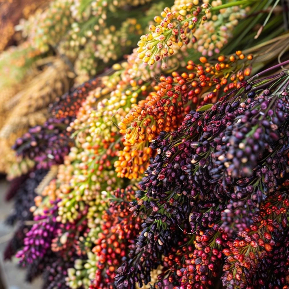Ornamental Broom Corn Seeds - Multi-Colored Sorghum bicolor - 20 Seed Pack - Decorative Grain & Craft Plant - Image 1
