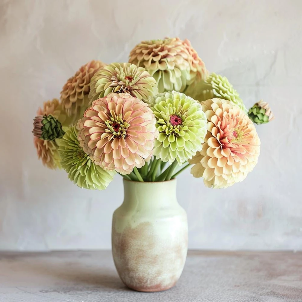 Queeny Lime with Blush Zinnia Seeds - 25 Seeds, Elegant Cut Flower - Image 3