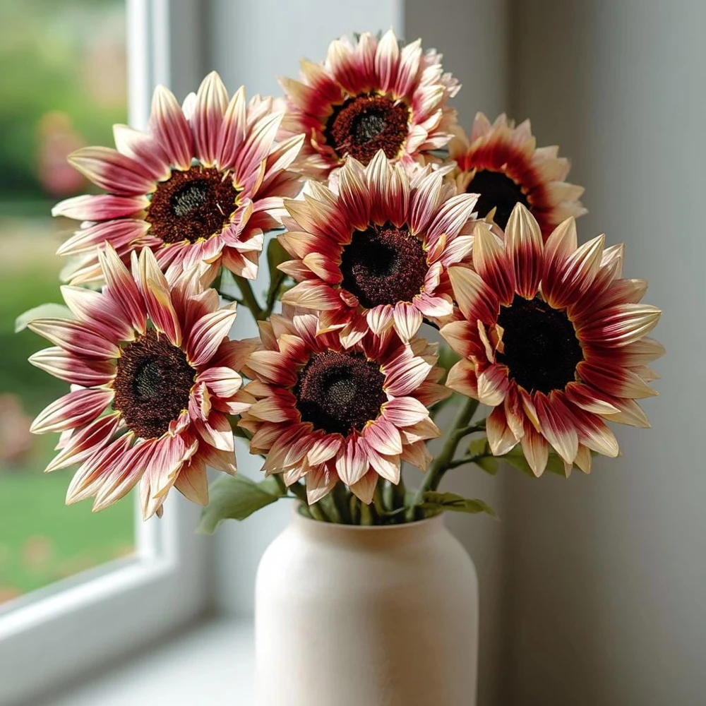 Ruby Eclipse Sunflower Seeds - Burgundy Red Cut Flower - 20 Seeds - Image 1