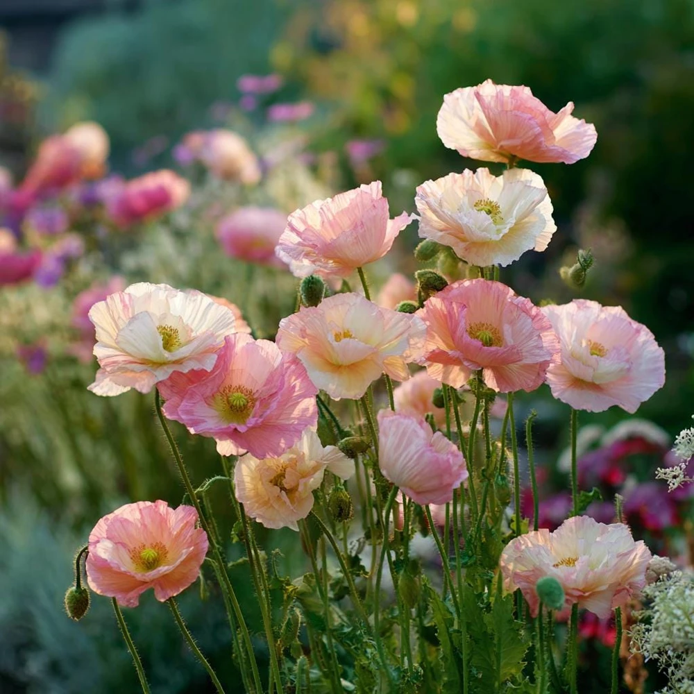 Silky Chiffon Poppy Appleblossom Seeds - 100 Count for Vibrant Garden Blooms - Image 1