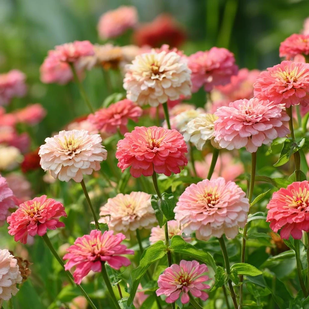 Strawberries & Cream Zinnia Seeds - 100 Bi-Color Blooms, Easy-to-Grow Annual - Image 1