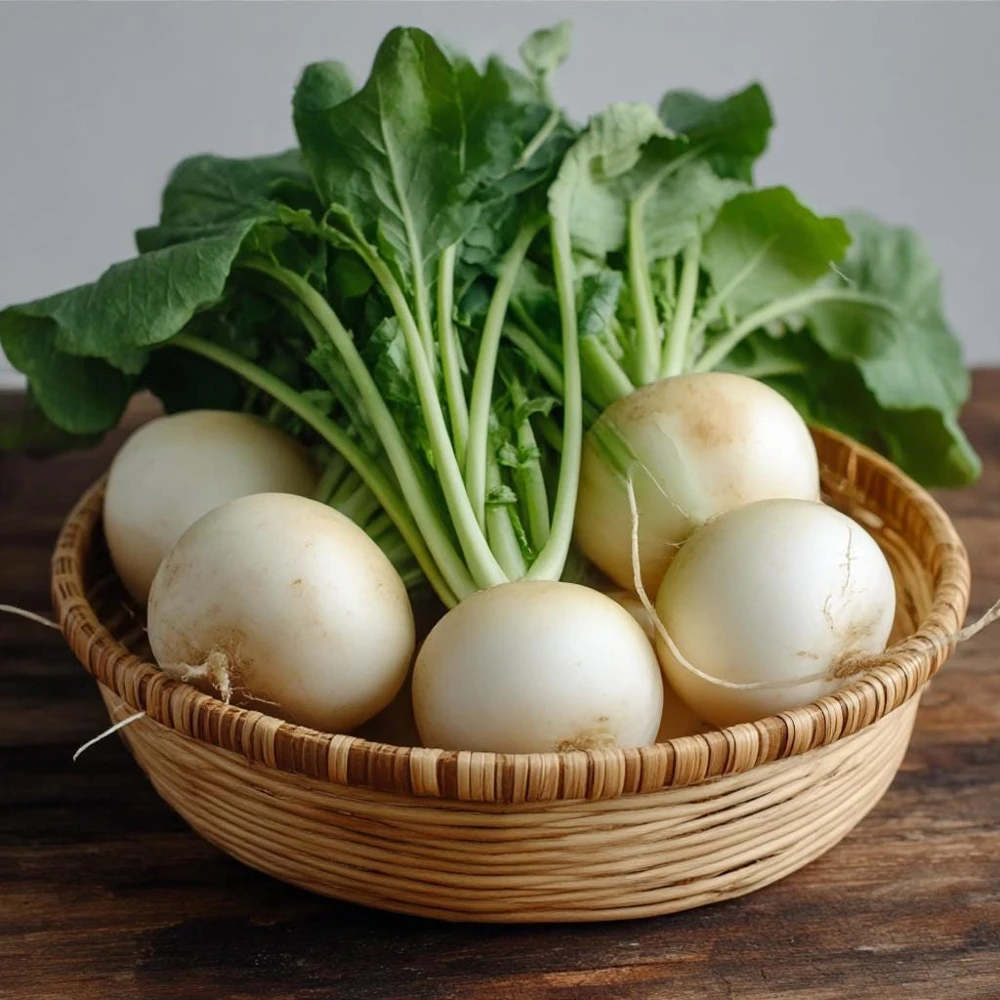White Egg Turnip Seeds - Heirloom Smooth White Root Vegetable - 100 Seeds - Image 1