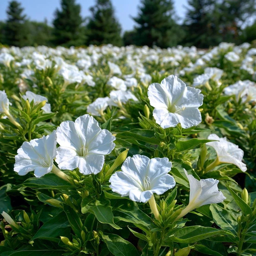 White Four O'Clock Seeds - 20 Count Mirabilis jalapa Evening Bloom Garden Flowers - Image 10
