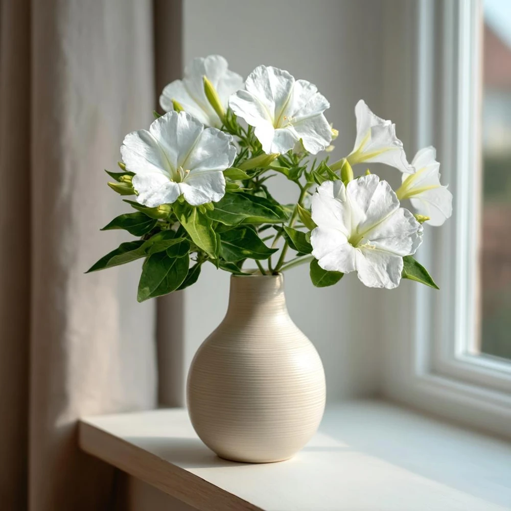 White Four O'Clock Seeds - 20 Count Mirabilis jalapa Evening Bloom Garden Flowers - Image 4