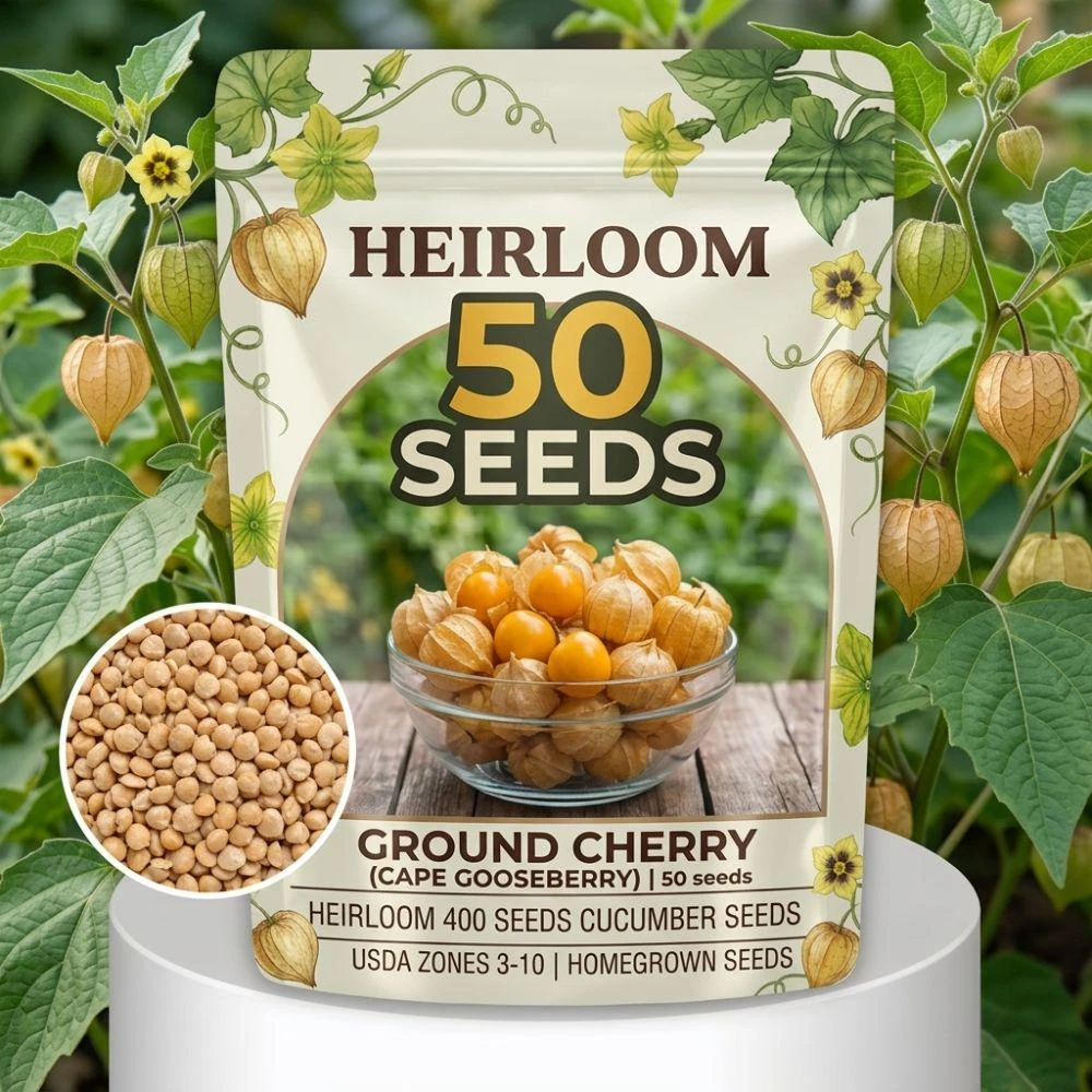 50 Cape Gooseberry Seeds - Golden Berry, Easy Fruit Plant for Home Gardens - Image 1