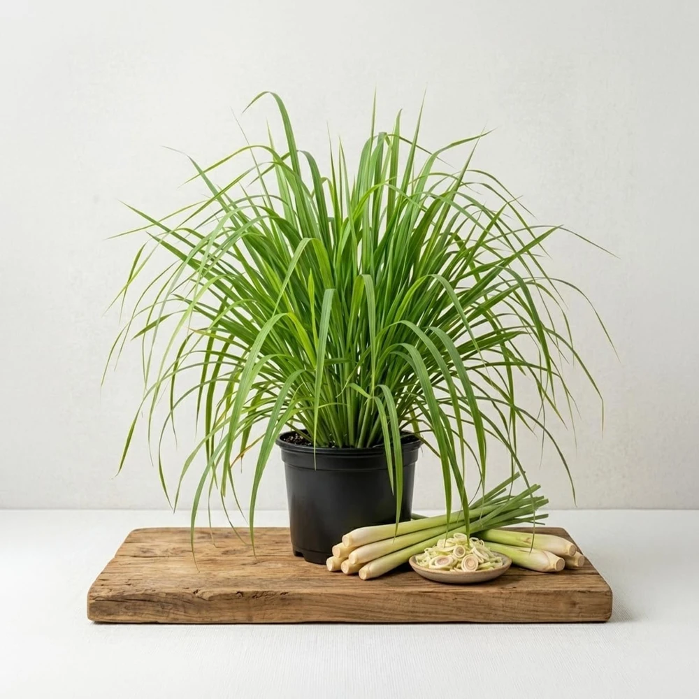 2 Lemongrass Live Plants Per Pot – 4-6 Inch Tall Fragrant Herb for Containers & Outdoor Gardens - Image 1