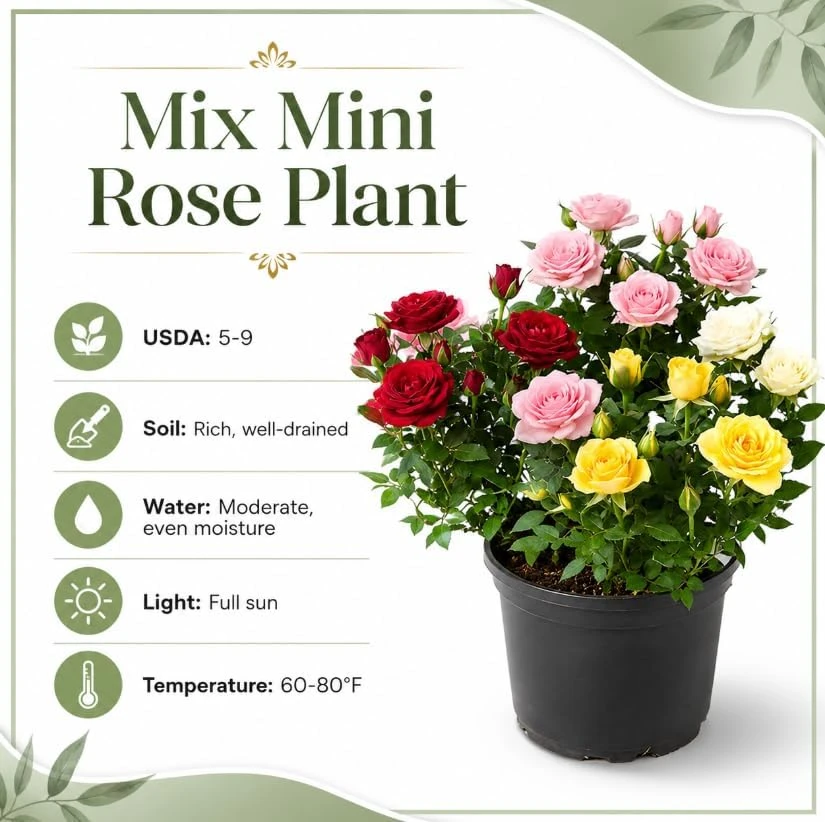 2 Miniature Rose Live Plants - Assorted Colors, 4-6 Inches Tall in 4 Inch Pots, Outdoor - Image 5