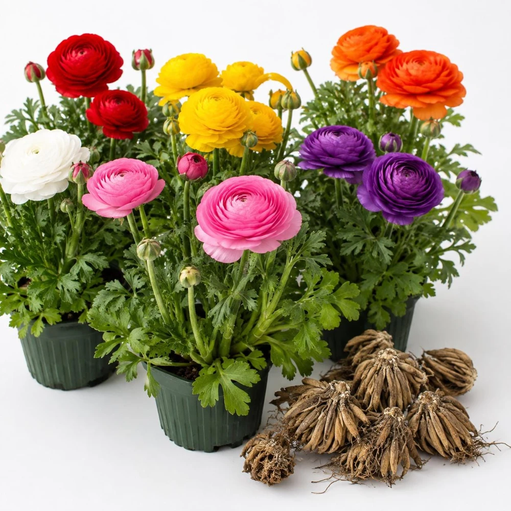 25 Mixed Ranunculus Peony Corms - Double Bloom Buttercups - Vibrant Spring Flower Bulbs - Image 3