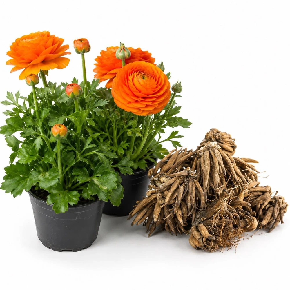 25 Orange Ranunculus Peony Corms - Double Bloom Buttercups, Vibrant Spring Flowers - Image 2