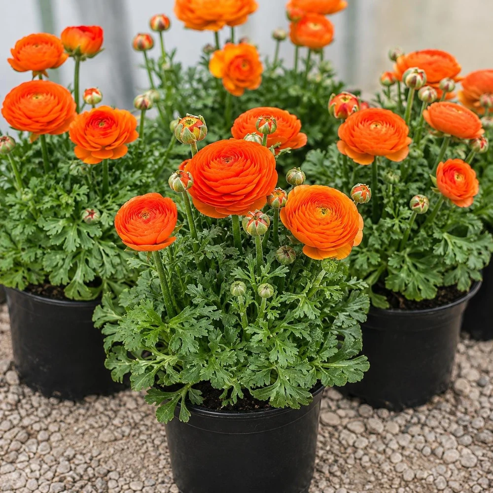 25 Orange Ranunculus Peony Corms - Double Bloom Buttercups, Vibrant Spring Flowers - Image 8