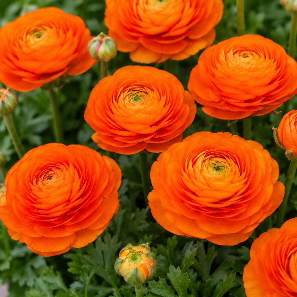 25 Orange Ranunculus Peony Corms - Double Bloom Buttercups, Vibrant Spring Flowers - Image 1
