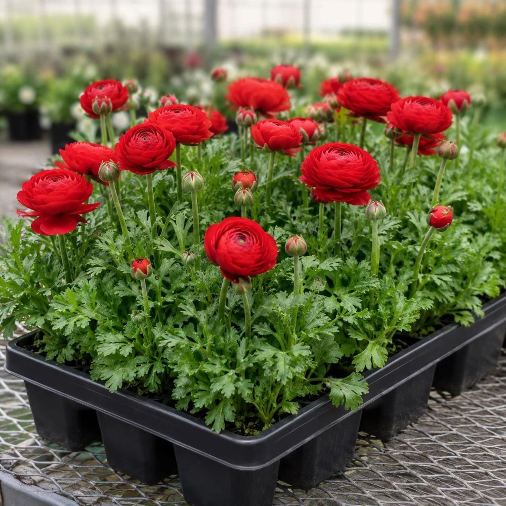 25 Red Ranunculus Peony Bulbs - Double Bloom Buttercups for Spring Gardens - Image 2