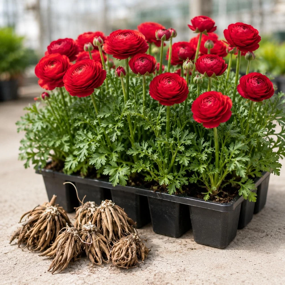 25 Red Ranunculus Peony Bulbs - Double Bloom Buttercups for Spring Gardens - Image 4