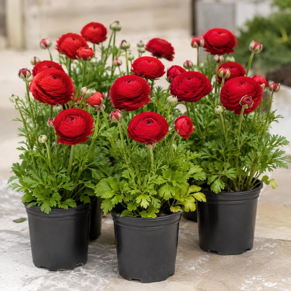 25 Red Ranunculus Peony Bulbs - Double Bloom Buttercups for Spring Gardens - Image 5