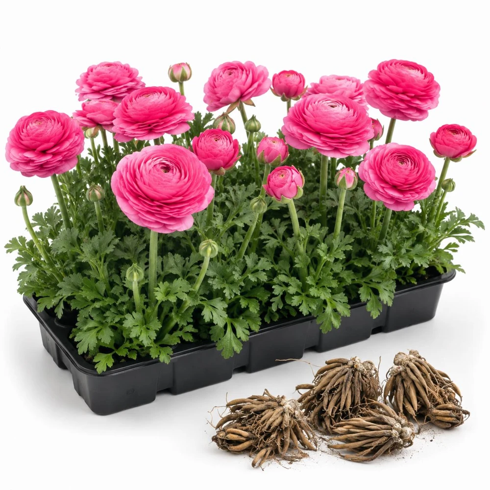 25 Rose Ranunculus Peony Corms - Double Bloom Flower Bulbs, Vibrant Spring Flowers - Image 7