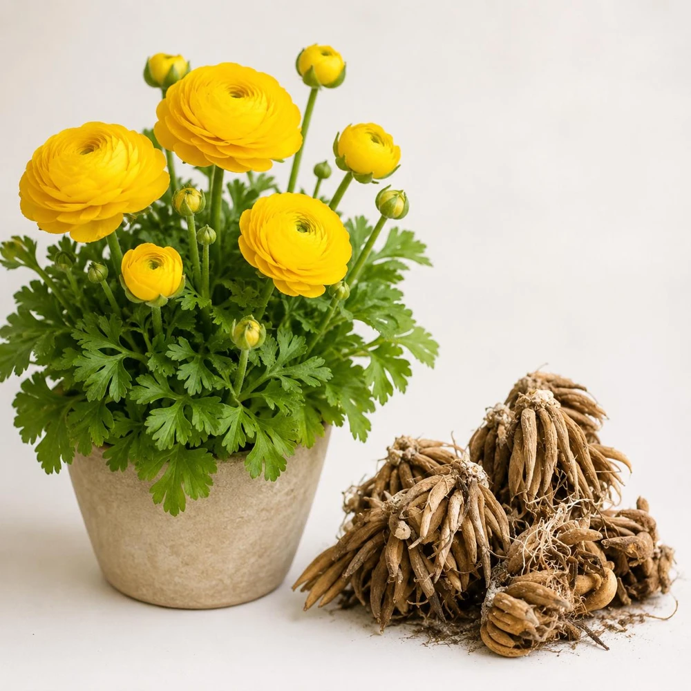 25 Yellow Ranunculus Corms - Double Bloom Buttercups, Vibrant Spring Flowers - Image 3