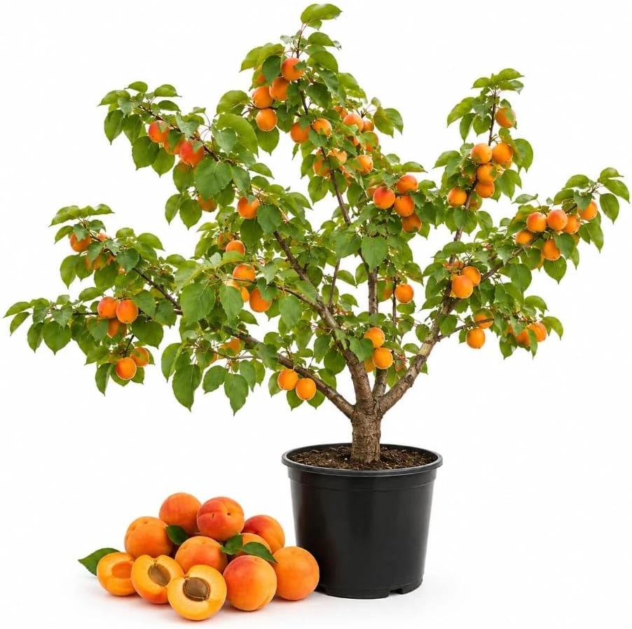 3 Apricot Tree Bare Roots, 1-2 Feet Tall – Sweet Juicy Fruit Tree Plants - Image 1