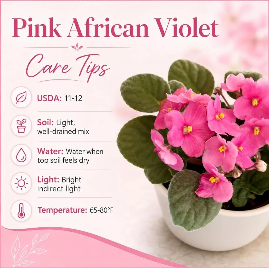 African Violet Live Plant with Pink Flowers - 3-5 Inches Tall, 4 Inch Pot - Indoor Houseplant - Image 5
