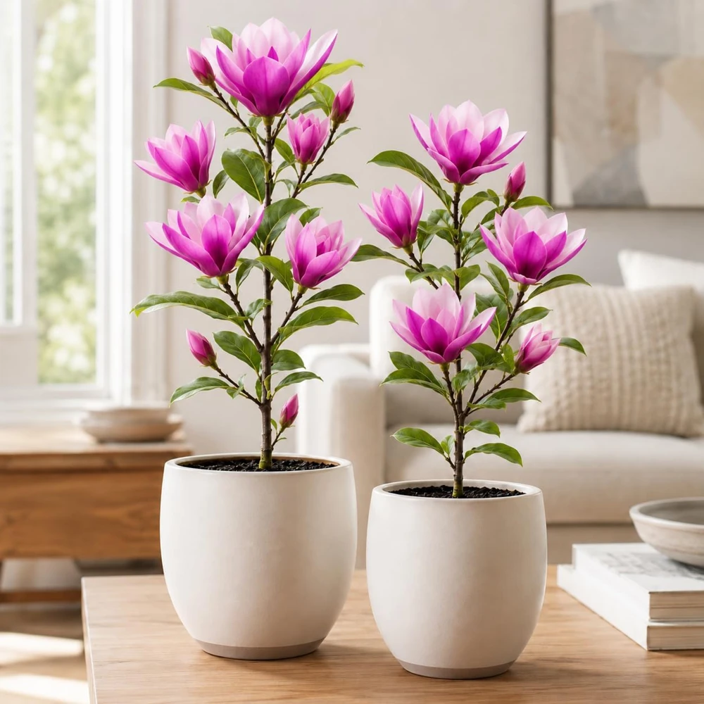 Ann Magnolia Tree Live Plants - Set of 2, 2.5 Inch Pot, Fragrant Flowering Bush, 5-10 Inches Tall - Image 1