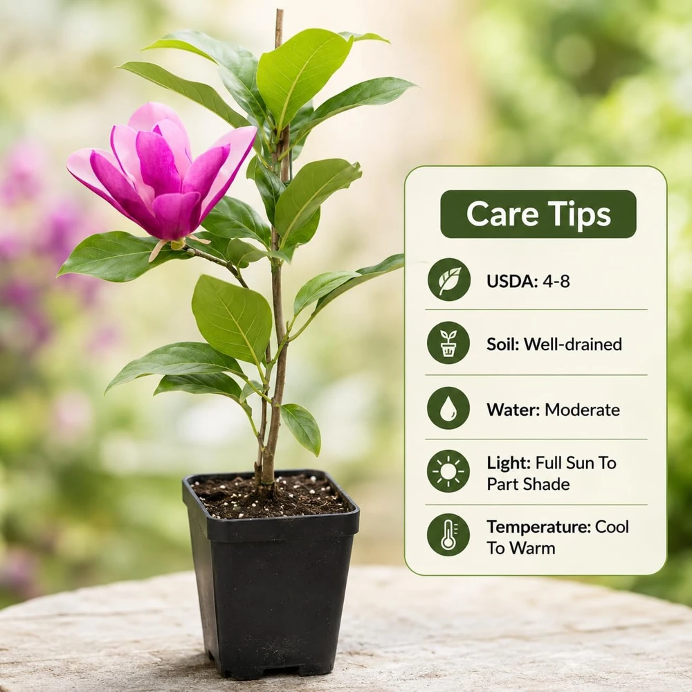 Ann Magnolia Tree Live Plants - Set of 2, 2.5 Inch Pot, Fragrant Flowering Bush, 5-10 Inches Tall - Image 5