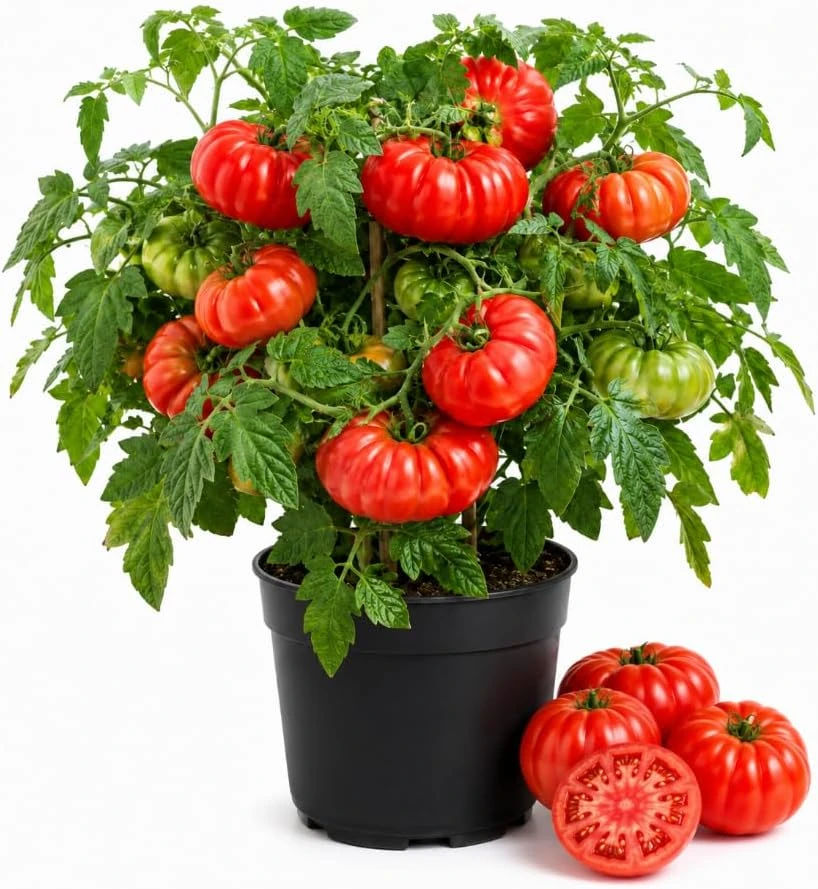 Beefsteak Tomato Live Plants - 2 Pack, 4-6 Inches Tall, Slicing Tomato Starter Plants for Garden & Patio - Image 1