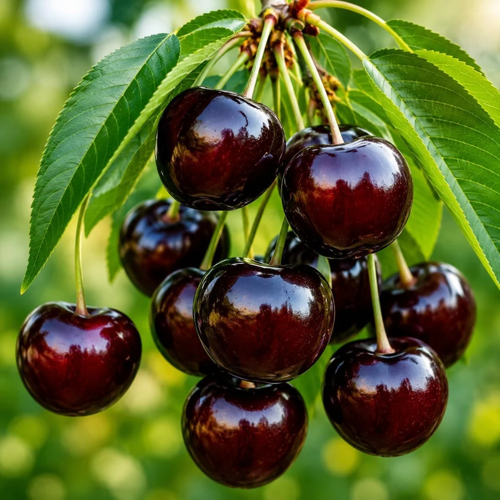 Black Cherry Live Plant - Sweet Fruit Tree, 6-12 Inch Tall, Quart Pot, Outdoor - Image 1
