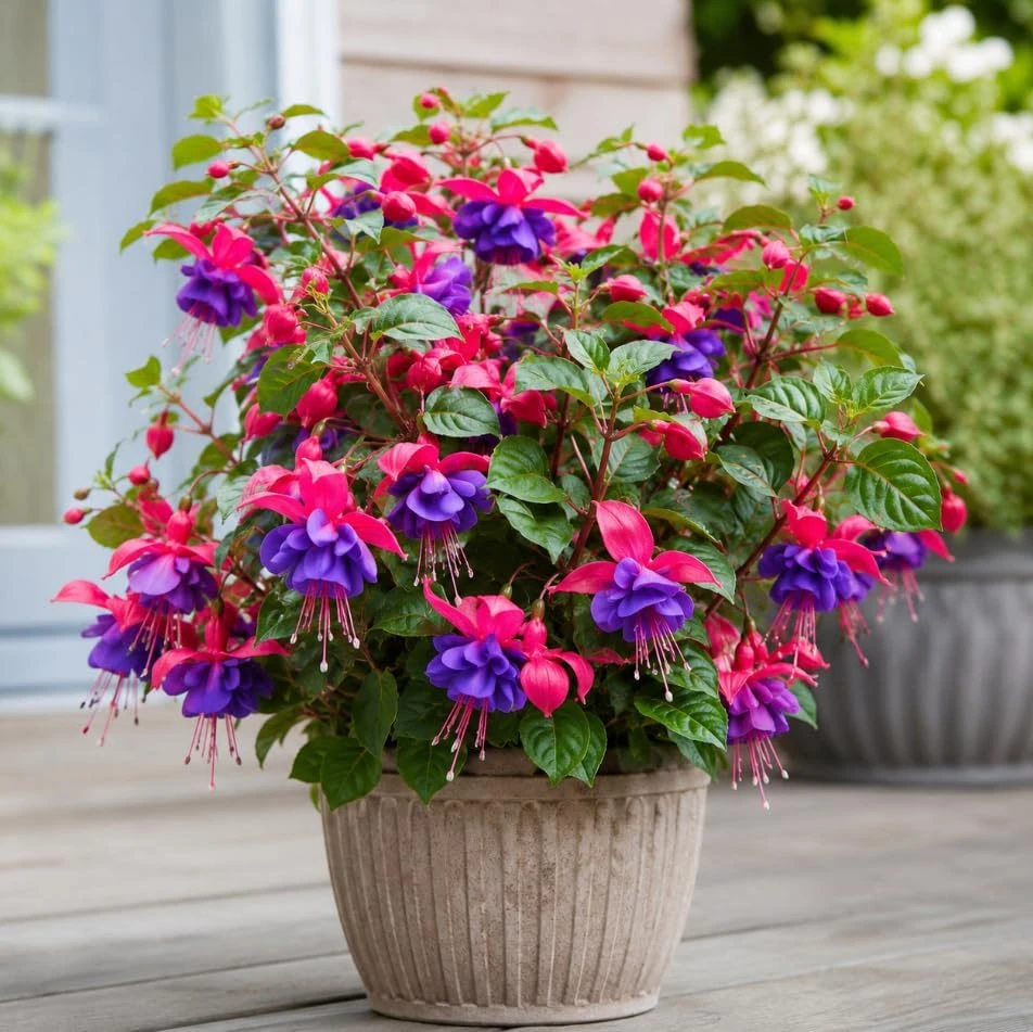 Blue Eyed Fuchsia Live Plant - Pink & Blue Flowers, 4-6 inch Tall, 5 Inch Pot - Image 5