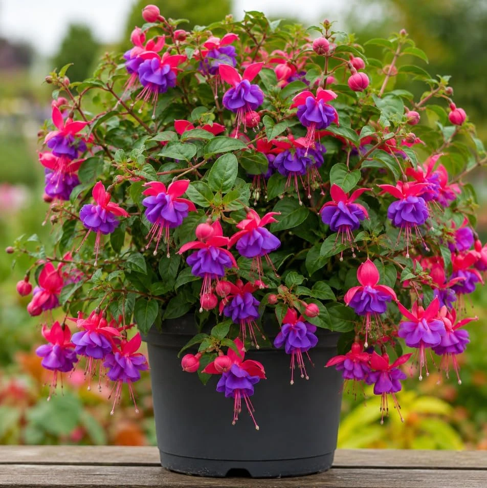 Blue Eyed Fuchsia Live Plant - Pink & Blue Flowers, 4-6 inch Tall, 5 Inch Pot - Image 6