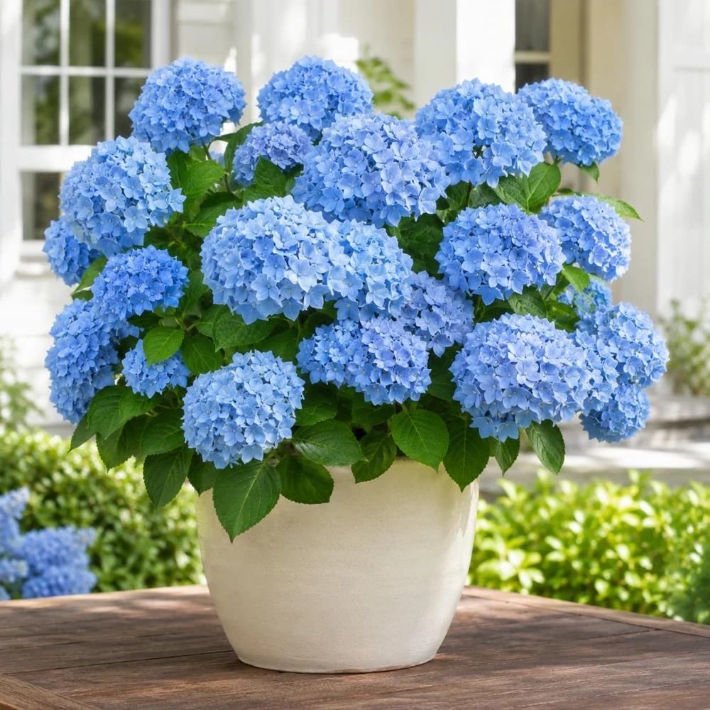 Blue Hydrangea Live Plant – Outdoor Flowering Bush – Perennial – 2.5 Inch Pot - Image 1
