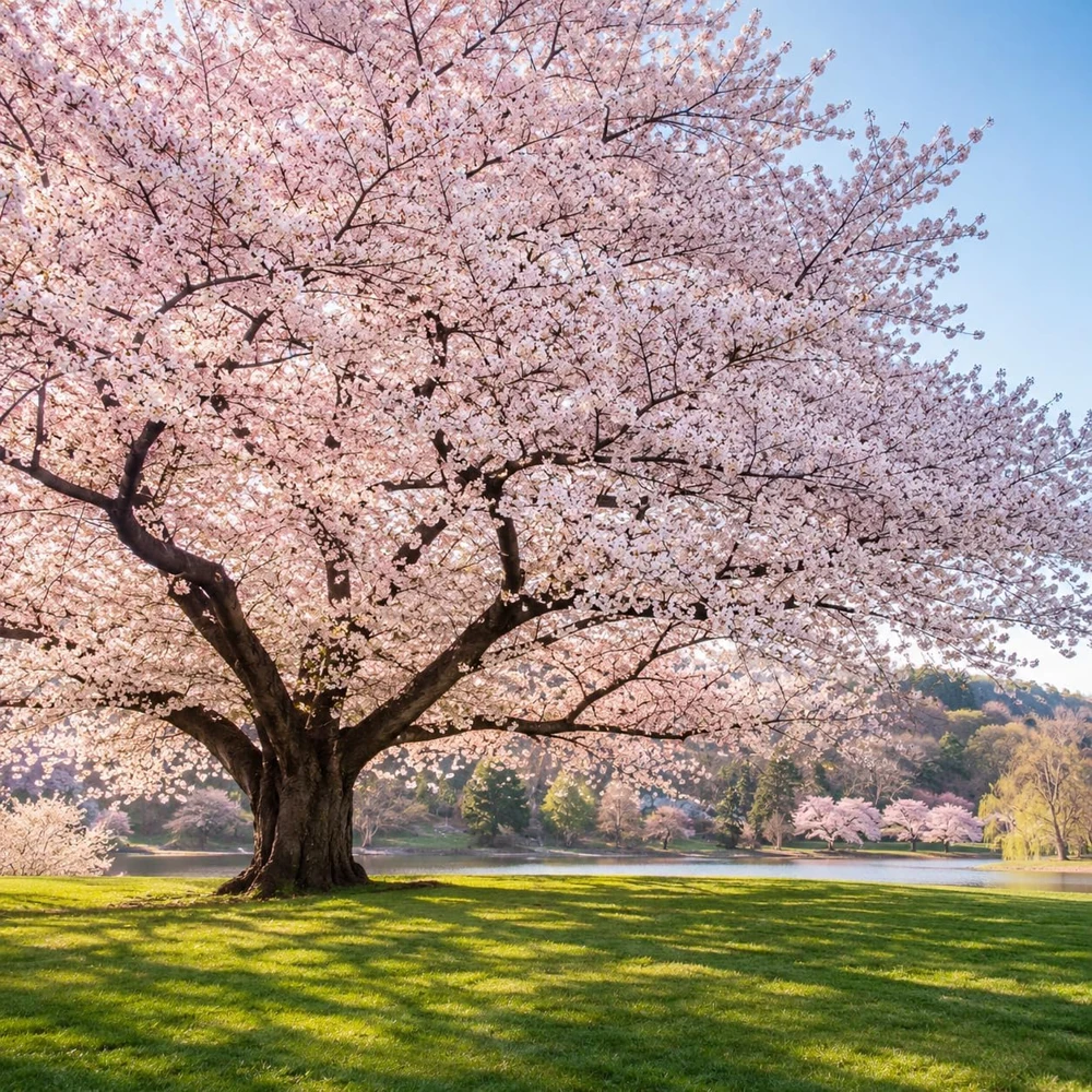 Cherry Blossom Tree Live Plant – Hardy Ornamental Flowering Tree – 5-10 Inch Tall – 2.5 Inch Pot – Outdoor - Image 1