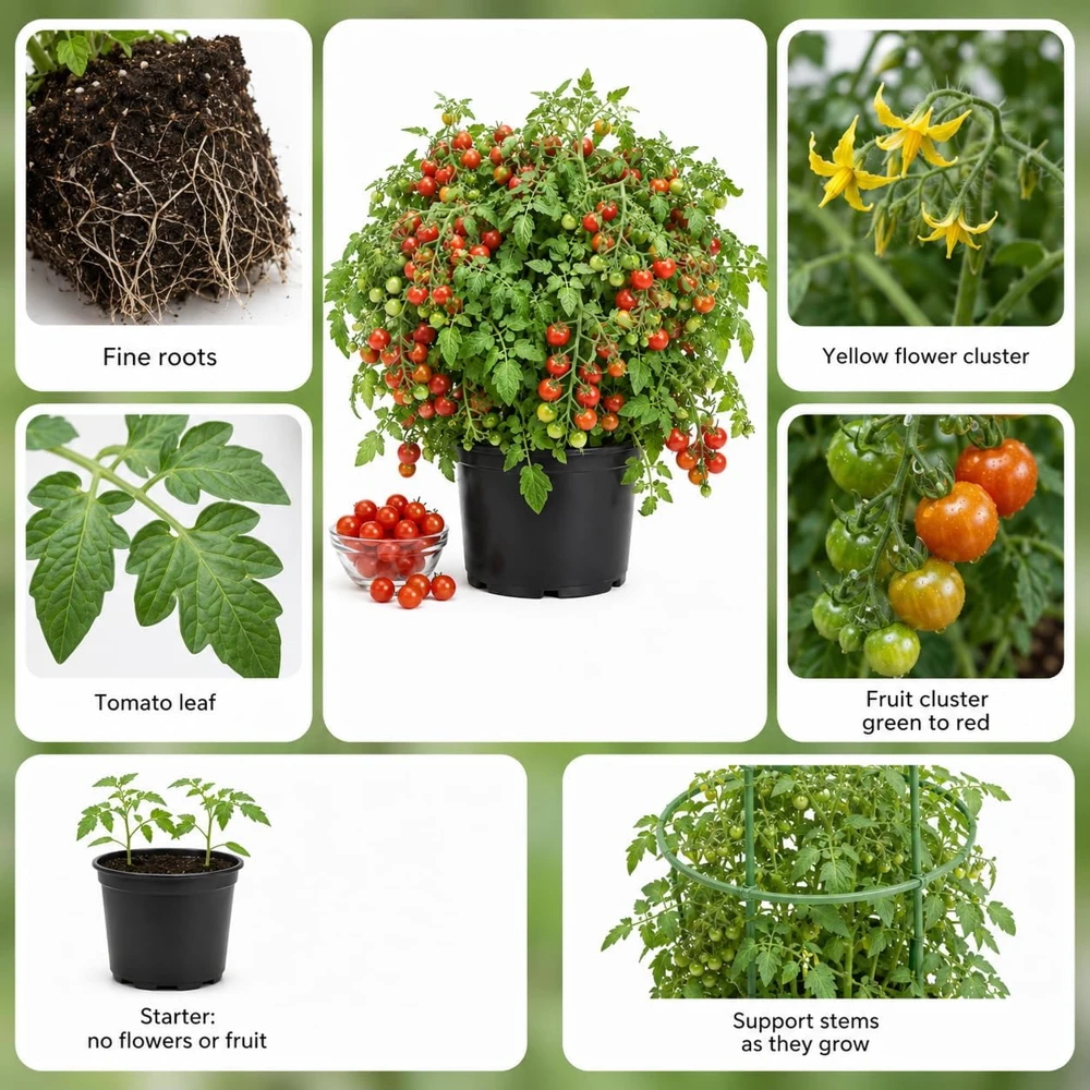 Cherry Tomato Live Plants - 2-Pack 4-6 Inch Starter Plants for Outdoor Growing - Image 8
