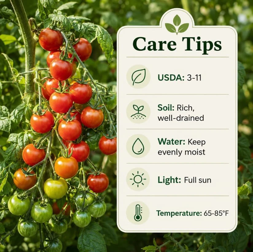Cherry Tomato Live Plants - 2 Plants in 4 Inch Pots, 4-6 Inches Tall, Outdoor Vegetable Starter Plants - Image 5