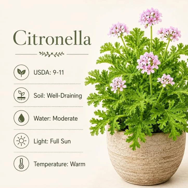 Citronella Geranium Live Plants, 2 Per Pot, 4-6 Inch Tall in 4 Inch Pot - Image 5