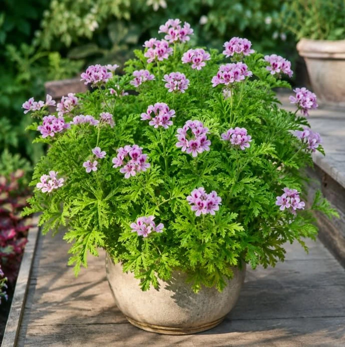 Citronella Geranium Live Plants, 2 Per Pot, 4-6 Inch Tall in 4 Inch Pot - Image 1