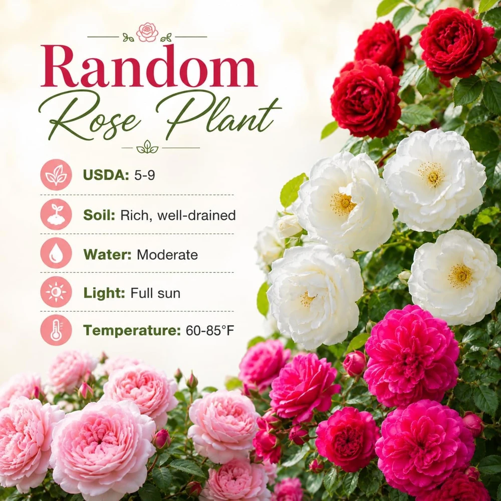 Climbing Roses Live Plant - Fragrant Perennial Bush, Random Color, 2-4 Inch Tall - Image 5