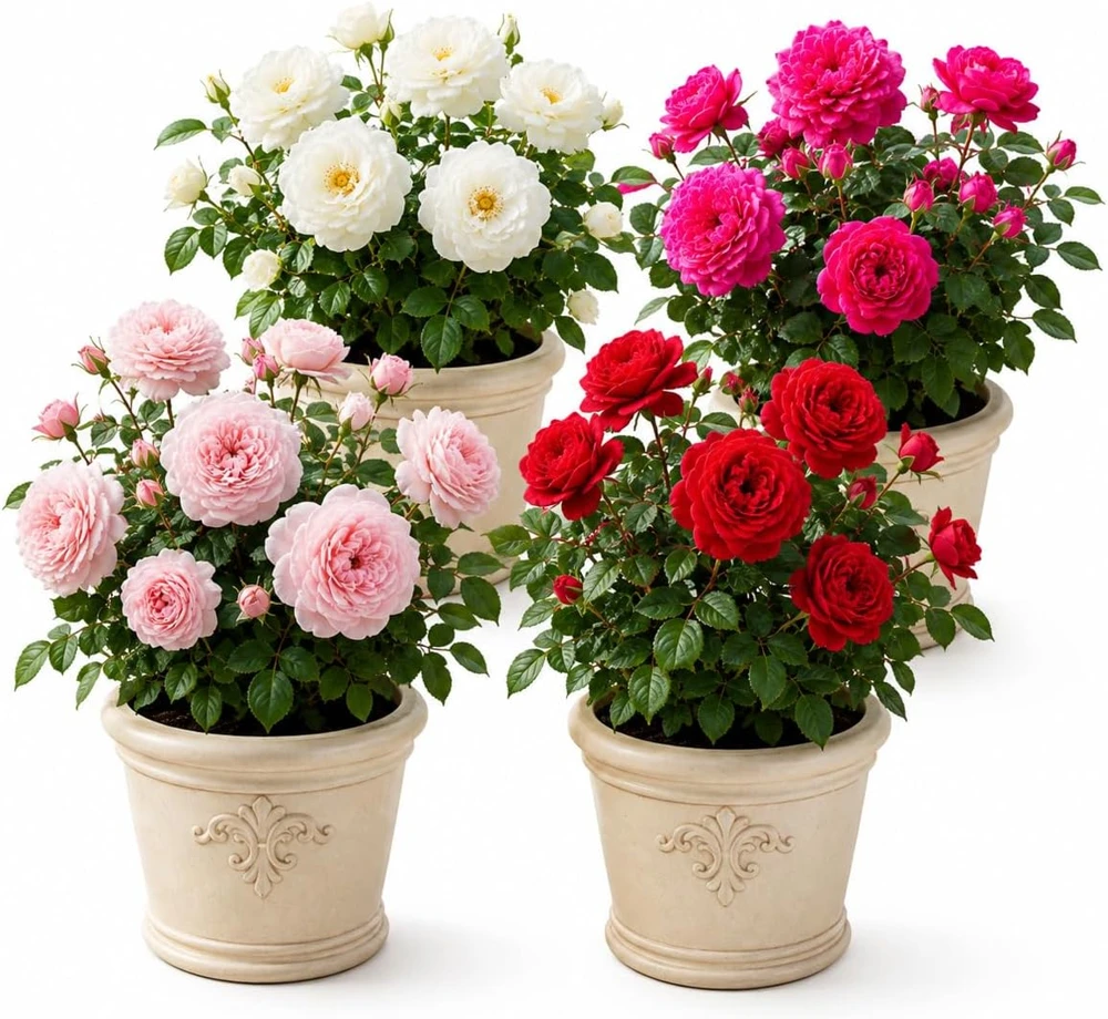 Climbing Roses Live Plant - Fragrant Perennial Bush, Random Color, 2-4 Inch Tall - Image 1