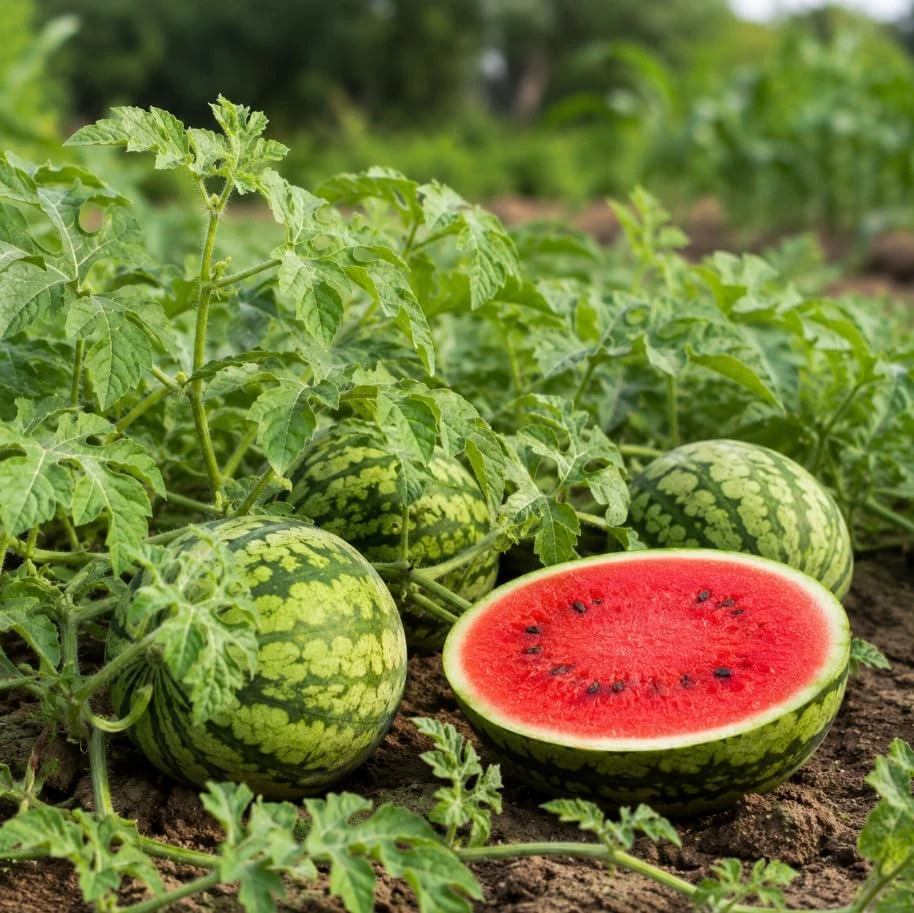 Crimson Sweet Watermelon Live Plants – 2 Starter Seedlings, 3-5 Inch Tall, 4 Inch Pot, Heirloom Melon Plants - Image 2