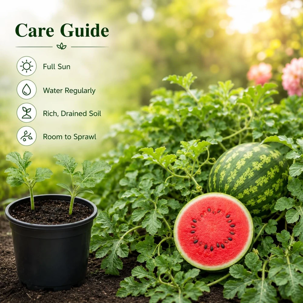 Crimson Sweet Watermelon Live Plants – 2 Starter Seedlings, 3-5 Inch Tall, 4 Inch Pot, Heirloom Melon Plants - Image 7