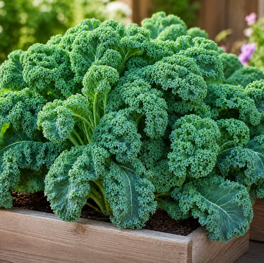 Dwarf Blue Kale Live Plants – 2 Pack, 3-6 Inches Tall in 4 Inch Pot – Vegetable Starter - Image 1