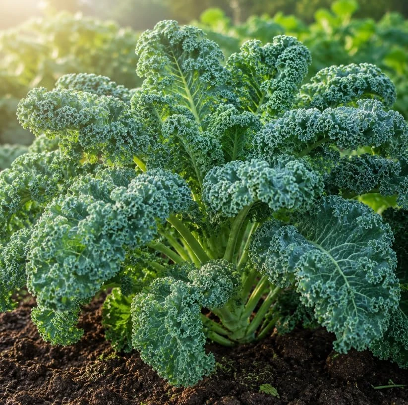Dwarf Blue Kale Live Plants – 2 Pack, 4 Inch Pots, 3-6 Inches Tall – Outdoor Vegetable - Image 1