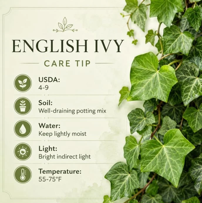 English Ivy Live Plant – 2 Plants, 3-5 Inch Tall Trailing Vine in 4 Inch Pot, Indoor/Outdoor - Image 5