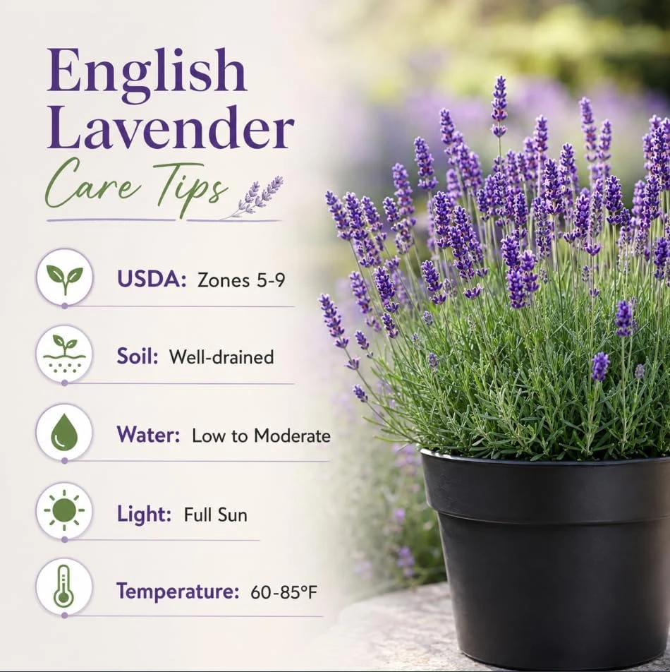 English Lavender Live Plant โ Perennial Fragrant Flower, Purple, 2-4 Inch Tall, 3 Inch Pot - Image 4