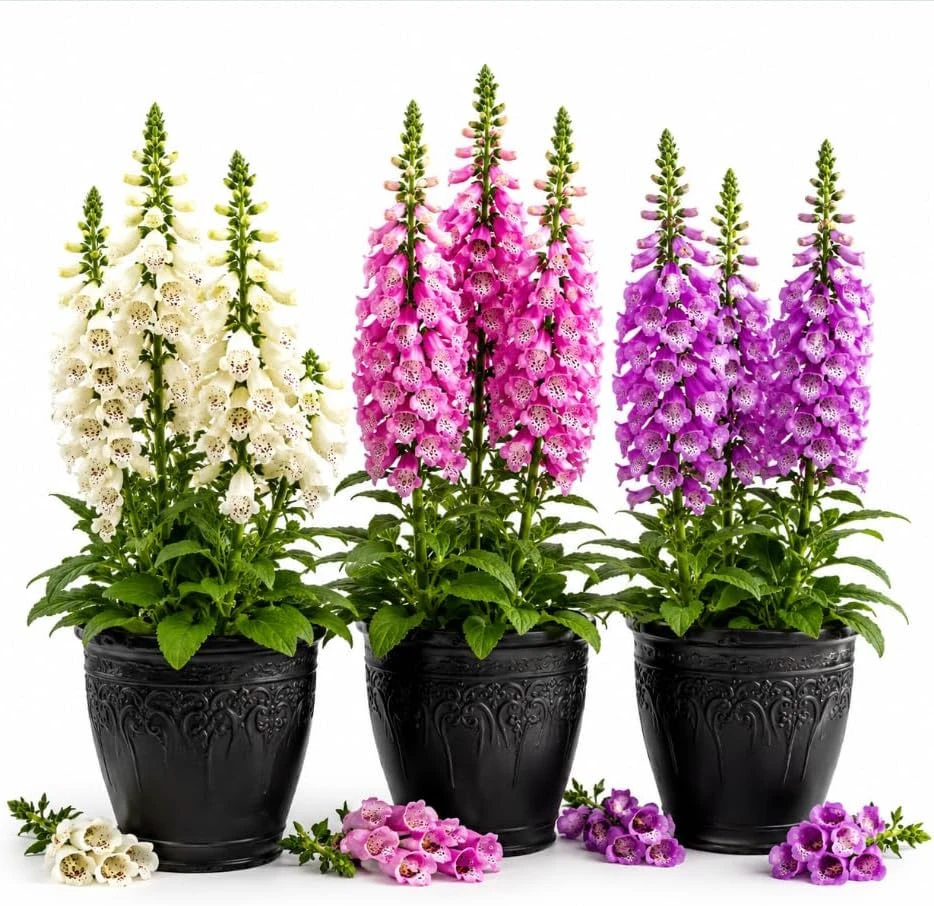 Foxglove Live Plant - Hardy Perennial Summer Flowers for Outdoor Garden, 2-4 Inch Tall, 3 Inch Pot - Image 1