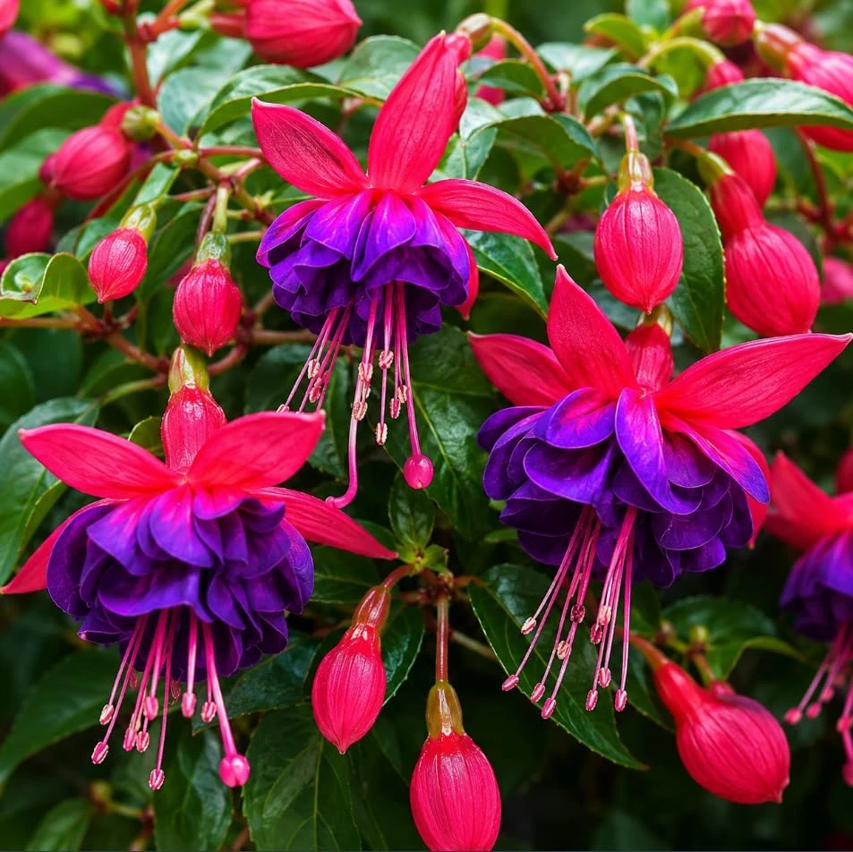Fuchsia Live Plant - Pink & Purple Flowers, 4-6 inch Tall, 5 Inch Pot - Image 3
